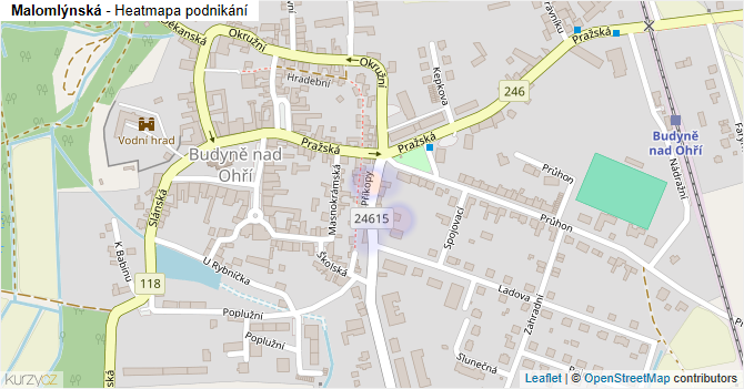 Malomlýnská - mapa podnikání
