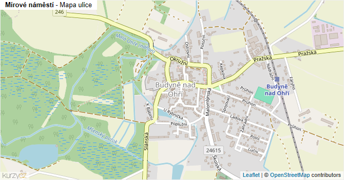 Mírové náměstí - mapa ulice