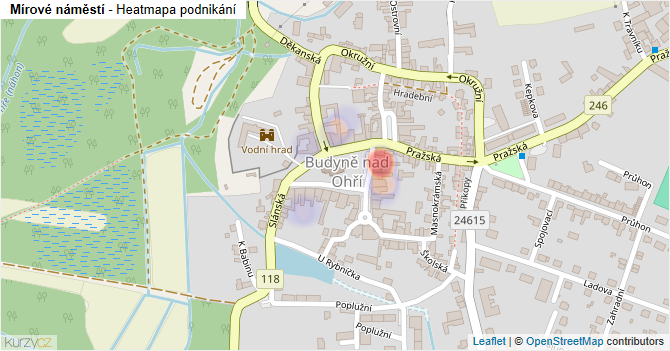 Mírové náměstí - mapa podnikání