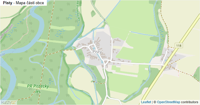 Písty - mapa části obce