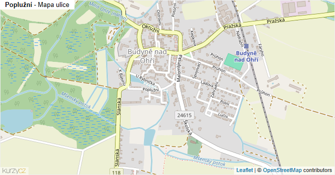 Poplužní - mapa ulice