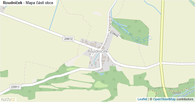 Roudníček - mapa části obce