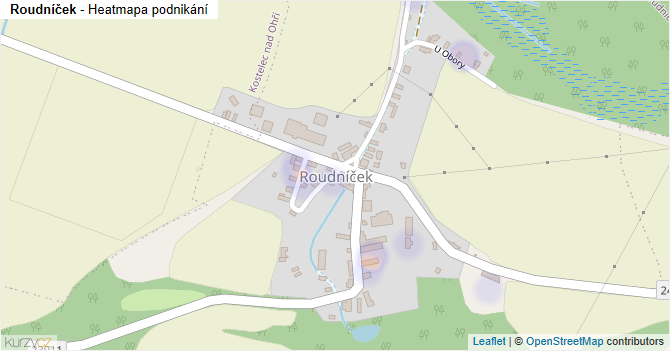 Roudníček - mapa podnikání