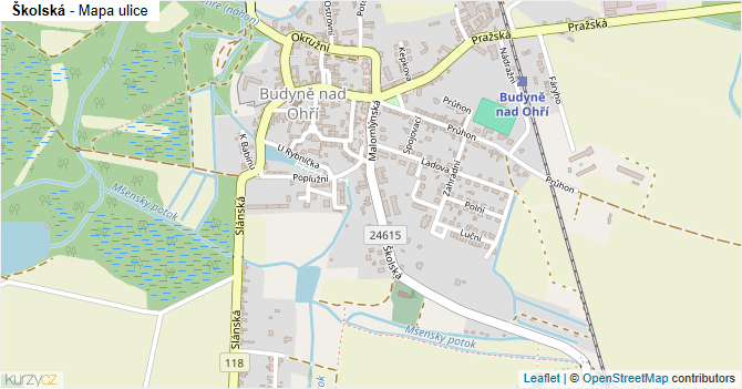 Školská - mapa ulice