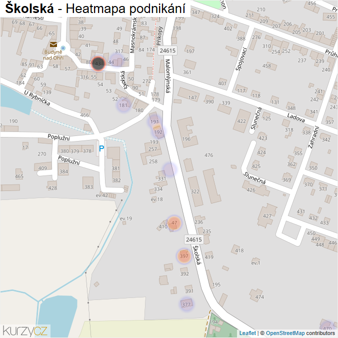 Mapa Školská - Firmy v ulici.