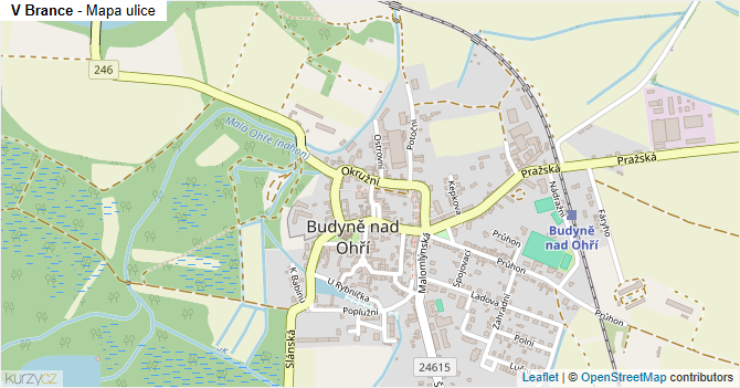 V Brance - mapa ulice