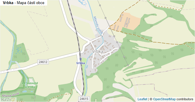Vrbka - mapa části obce