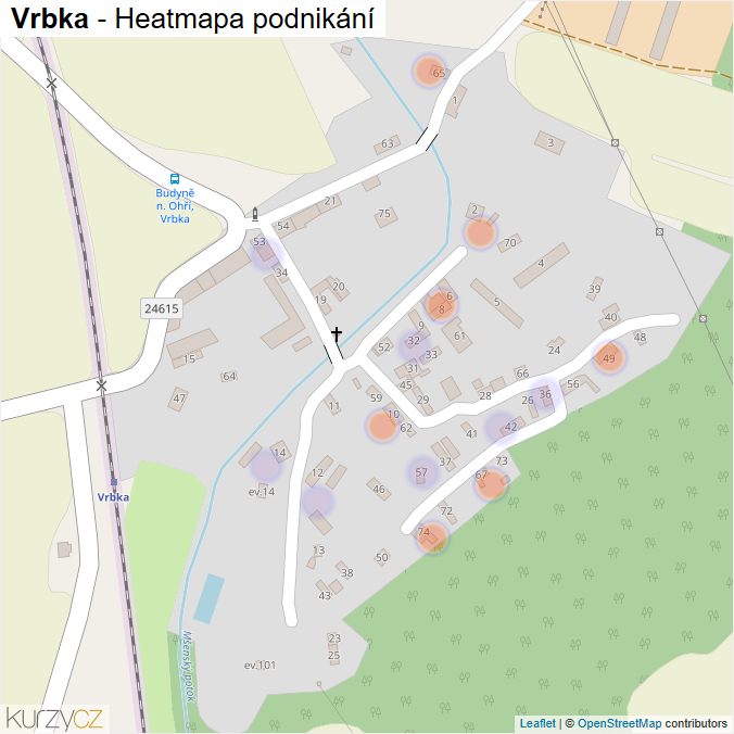 Mapa Vrbka - Firmy v části obce.