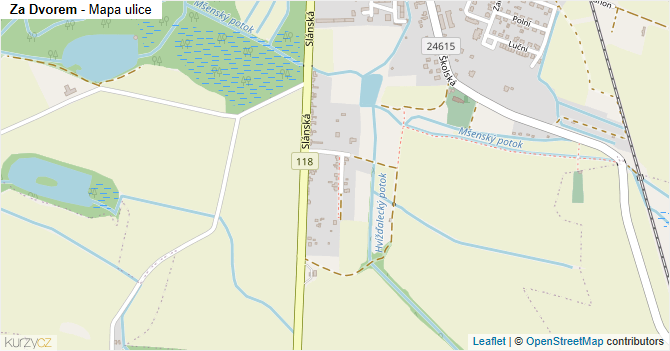 Za Dvorem - mapa ulice