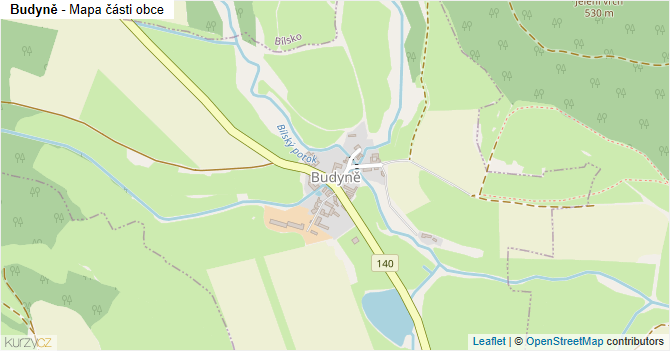 Budyně - mapa části obce