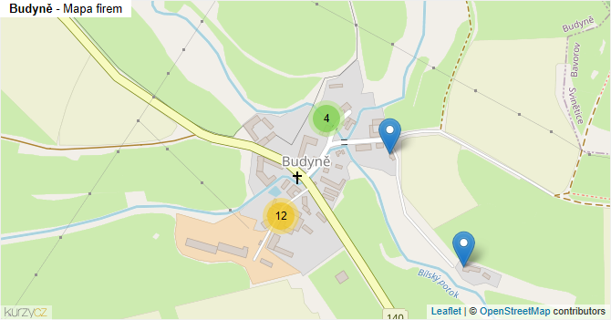 Budyně - mapa firem