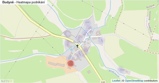 Budyně - mapa podnikání