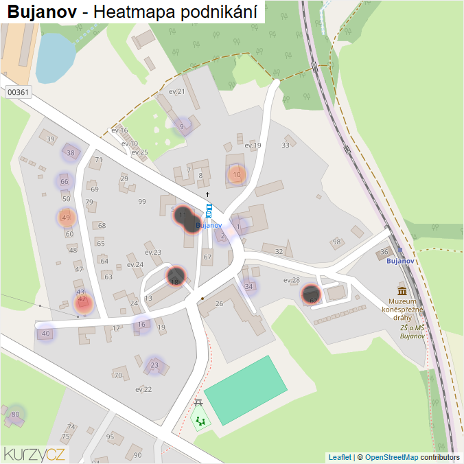 Mapa Bujanov - Firmy v části obce.