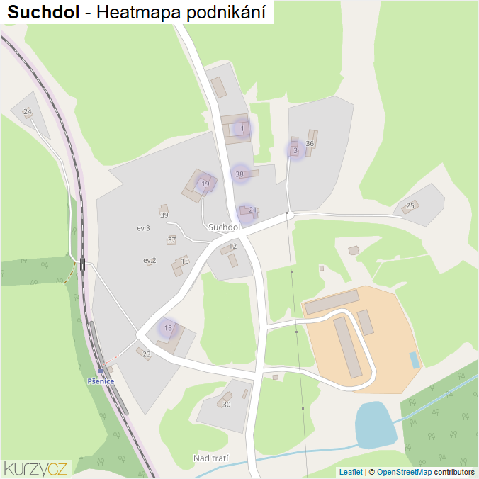 Mapa Suchdol - Firmy v části obce.