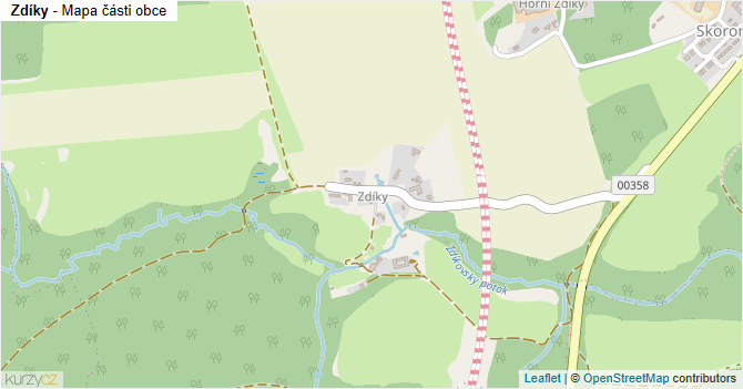 Zdíky - mapa části obce