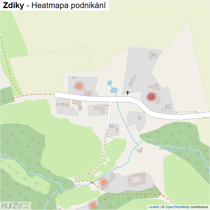 Mapa Zdíky - Firmy v části obce.