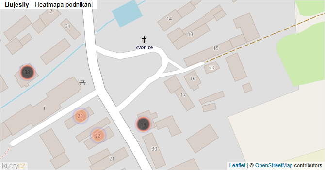 Bujesily - mapa podnikání
