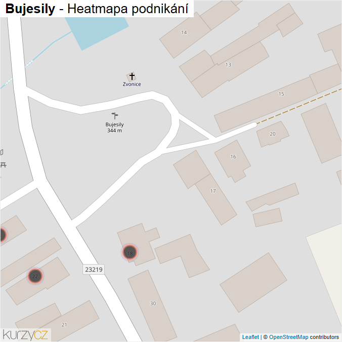 Mapa Bujesily - Firmy v obci.