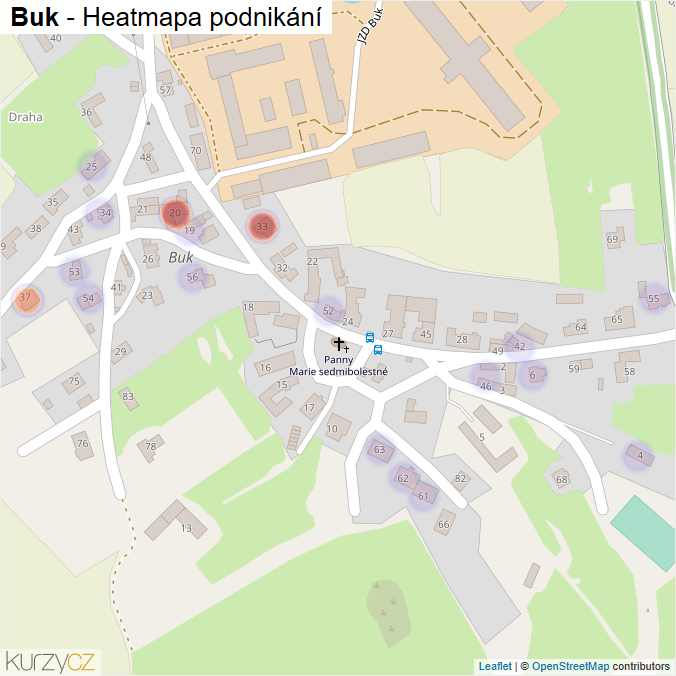 Mapa Buk - Firmy v části obce.