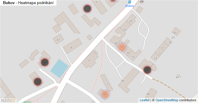 Bukov - mapa podnikání