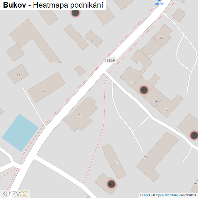 Mapa Bukov - Firmy v obci.