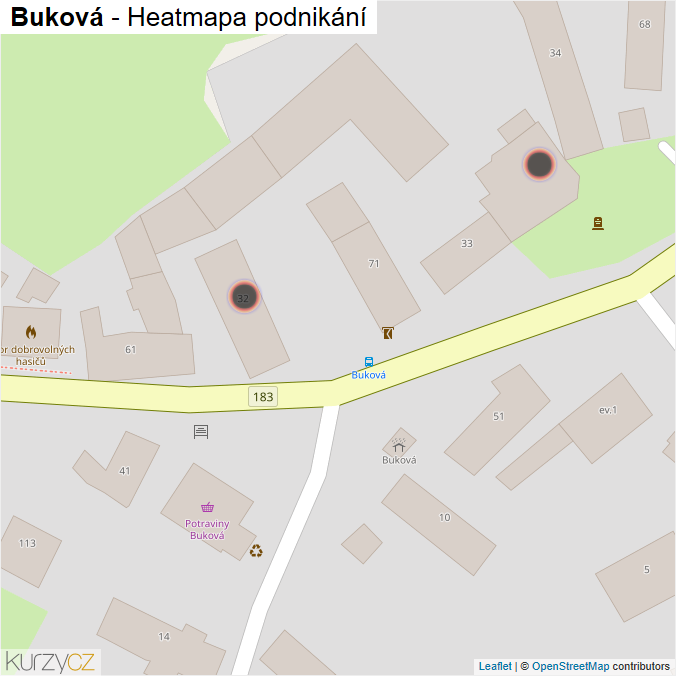 Mapa Buková - Firmy v obci.