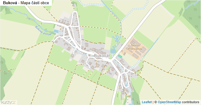 Buková - mapa části obce