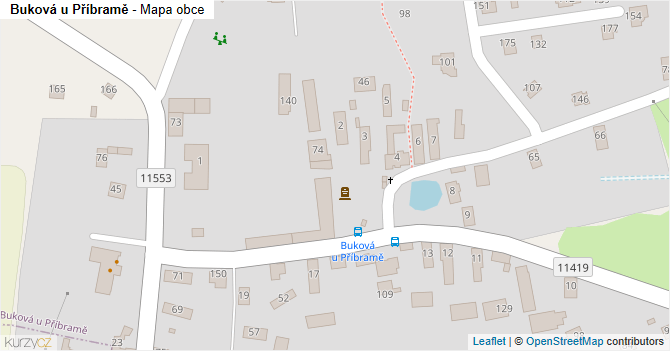 Buková u Příbramě - mapa obce