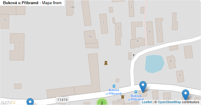 Buková u Příbramě - mapa firem