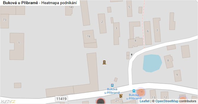 Buková u Příbramě - mapa podnikání