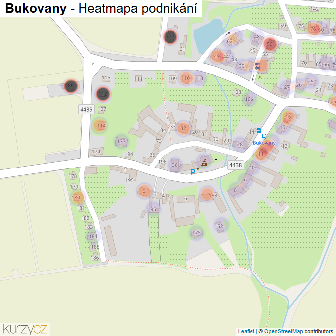 Mapa Bukovany - Firmy v části obce.