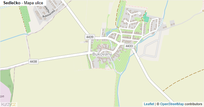 Sedlečko - mapa ulice