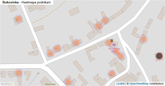 Bukovinka - mapa podnikání