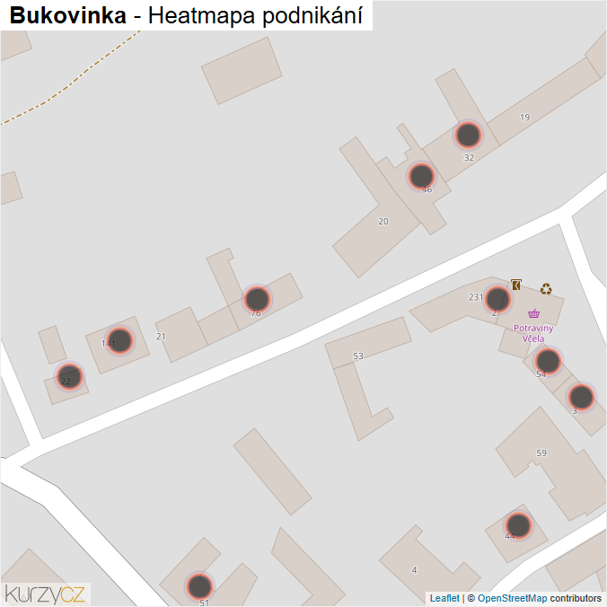 Mapa Bukovinka - Firmy v obci.