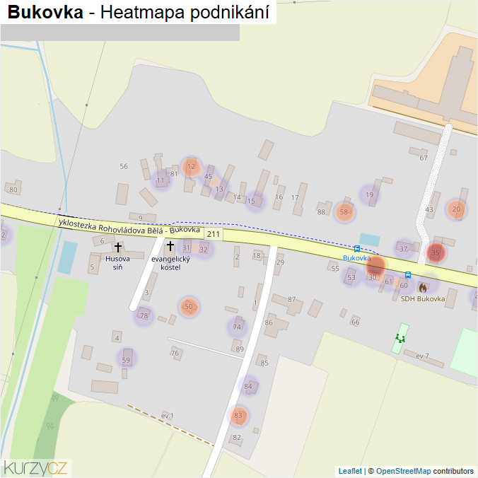 Mapa Bukovka - Firmy v části obce.