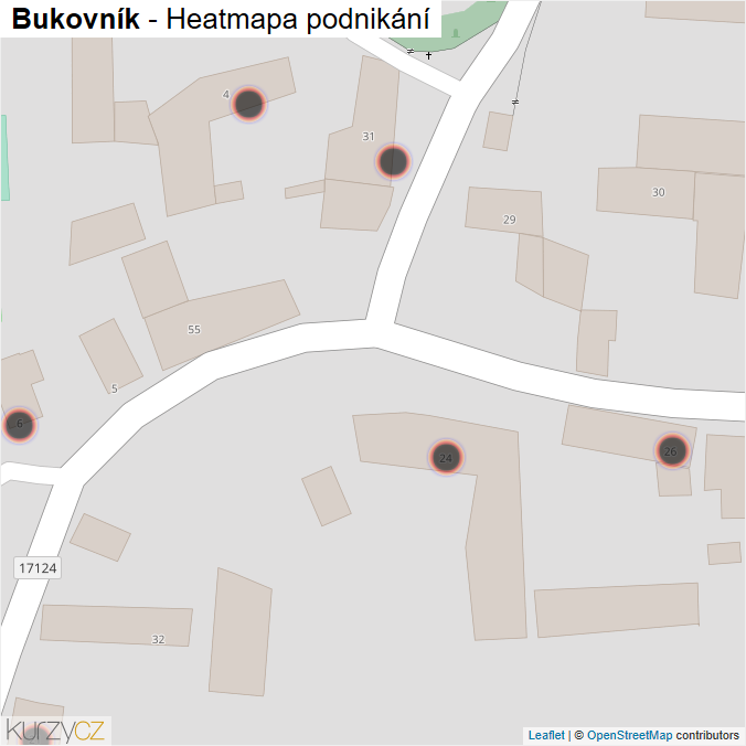 Mapa Bukovník - Firmy v obci.