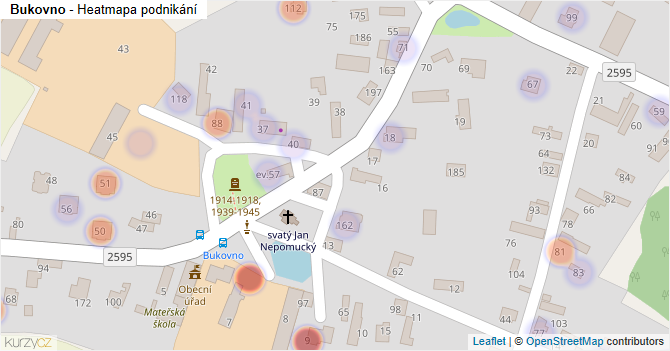 Bukovno - mapa podnikání