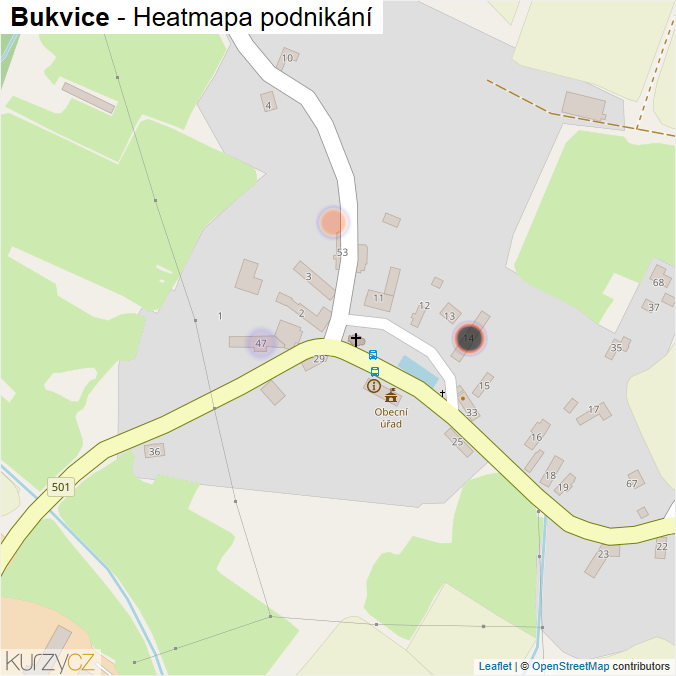 Mapa Bukvice - Firmy v části obce.