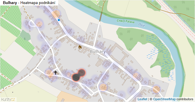 Bulhary - mapa podnikání