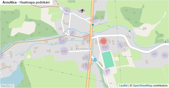 Arnoltice - mapa podnikání