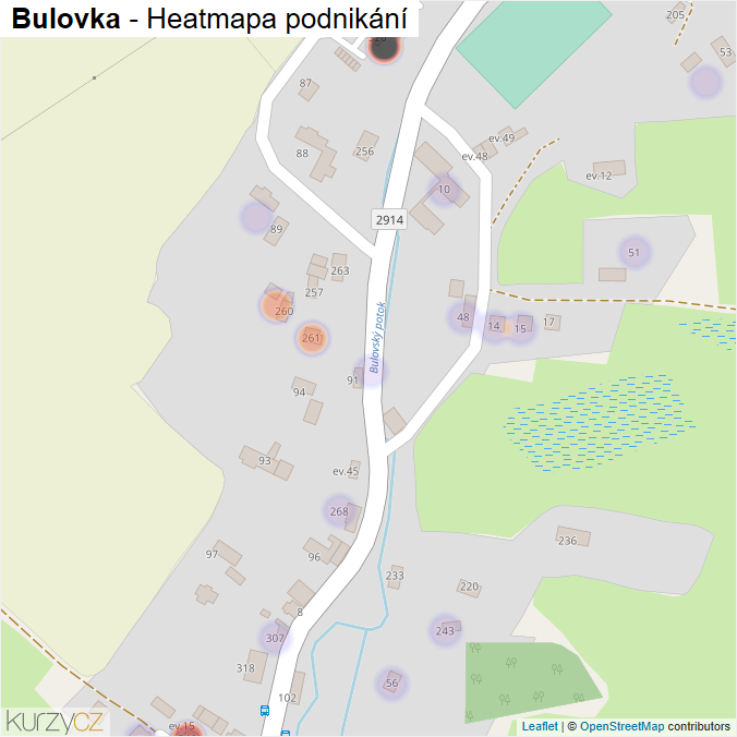 Mapa Bulovka - Firmy v části obce.