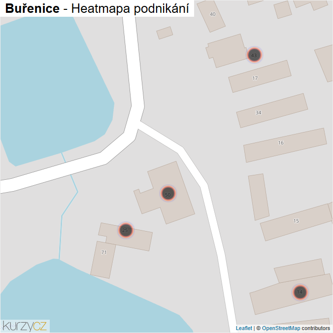 Mapa Buřenice - Firmy v obci.