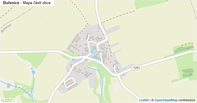 Buřenice - mapa části obce