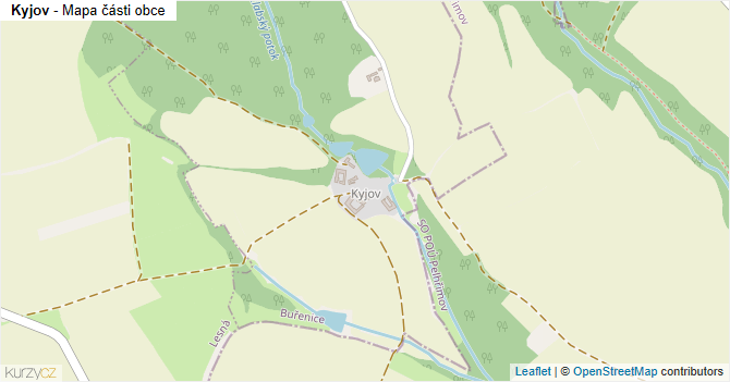 Kyjov - mapa části obce