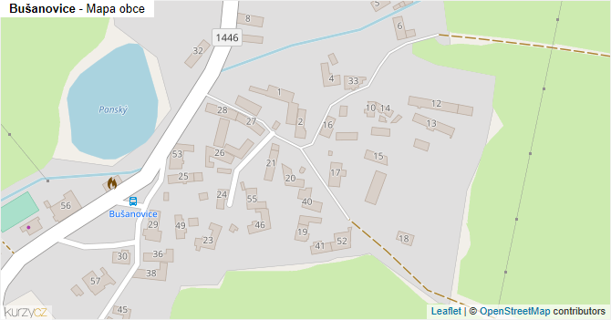 Bušanovice - mapa obce