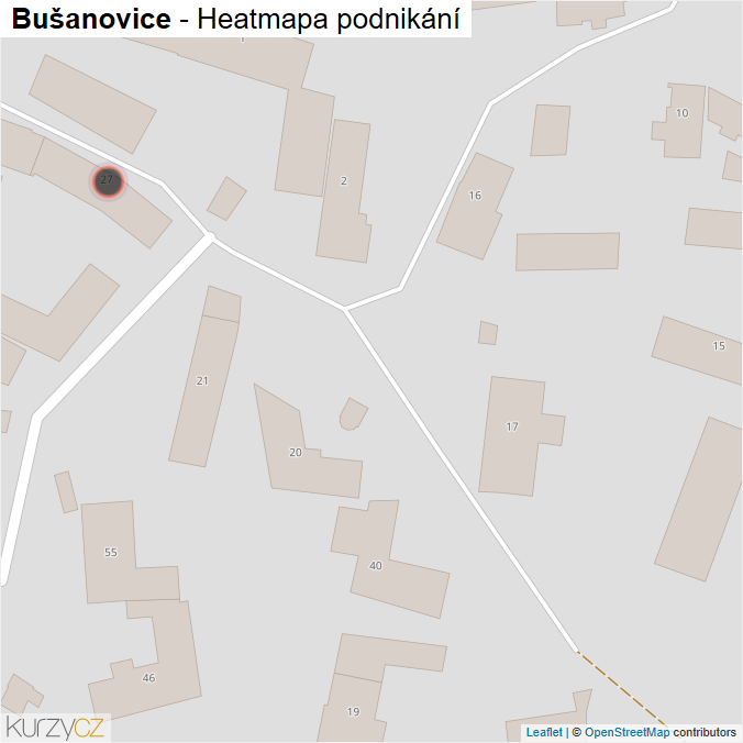 Mapa Bušanovice - Firmy v obci.