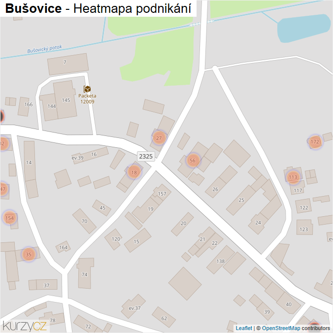 Mapa Bušovice - Firmy v obci.