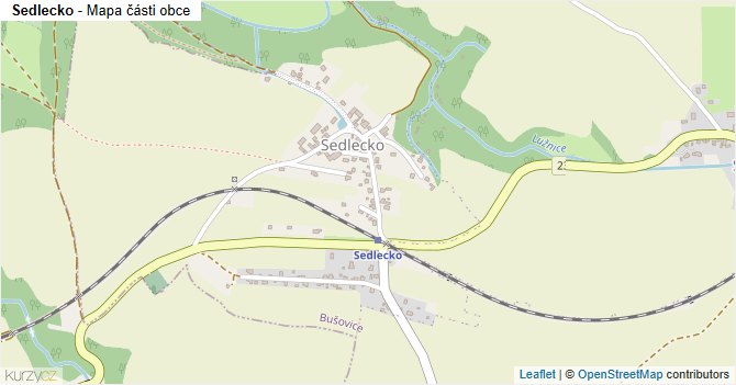 Sedlecko - mapa části obce