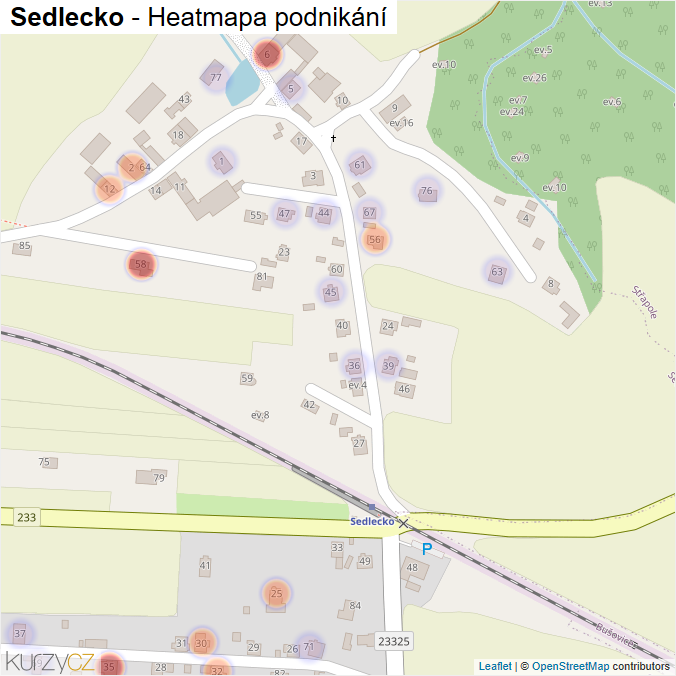 Mapa Sedlecko - Firmy v části obce.