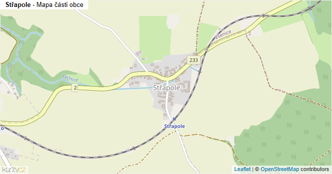 Střapole - mapa části obce